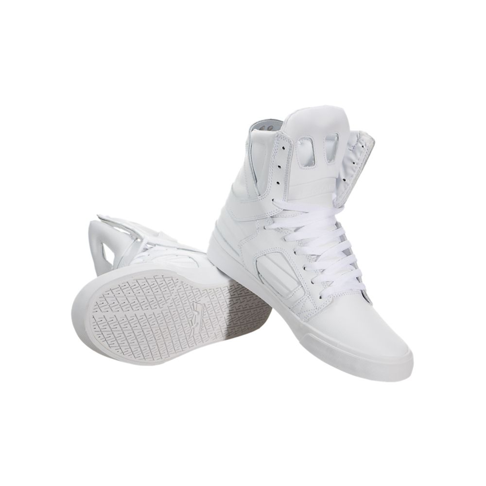 Baskets Montantes Supra SkyTop II Blanche White/White Homme | NGZ-42748083